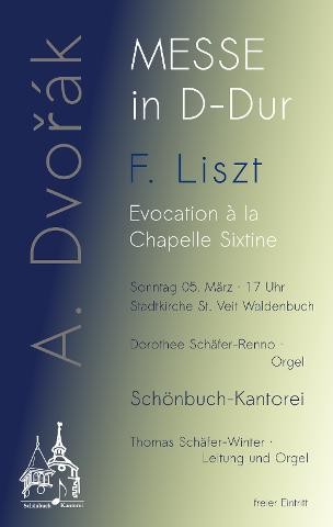 Plakat zum Konzert der Schönbuch Kantorei am 05.03.2023: Dvorak Messe in D-Dur