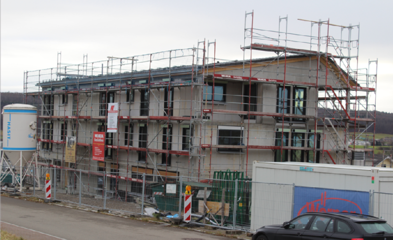 Die sich im Bau befindliche Kindertagesstätte Eugen-Bolz-Straße