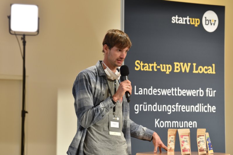 Vortrag von startup BW Vortrag beim Landeswettbewerb für gründungsfreundliche Kommunen
