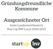 Auszeichnung: Gründungsfreundliche Kommune ausgezeichneter Ort von Start-up BW - Link zu startupbw.de